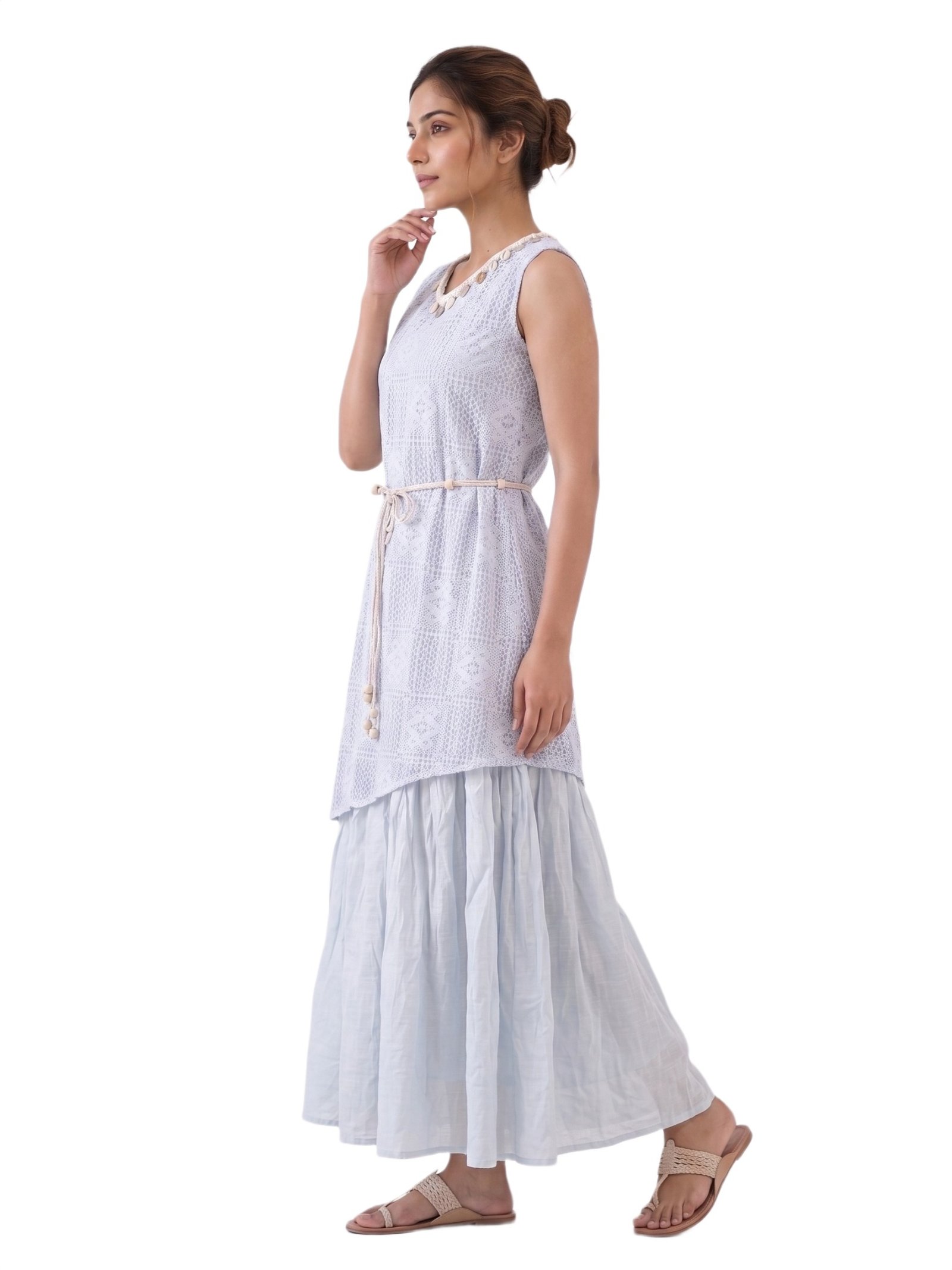 Skyloom Crochet Maxi Dress Boho Chic Fashion - Image 2