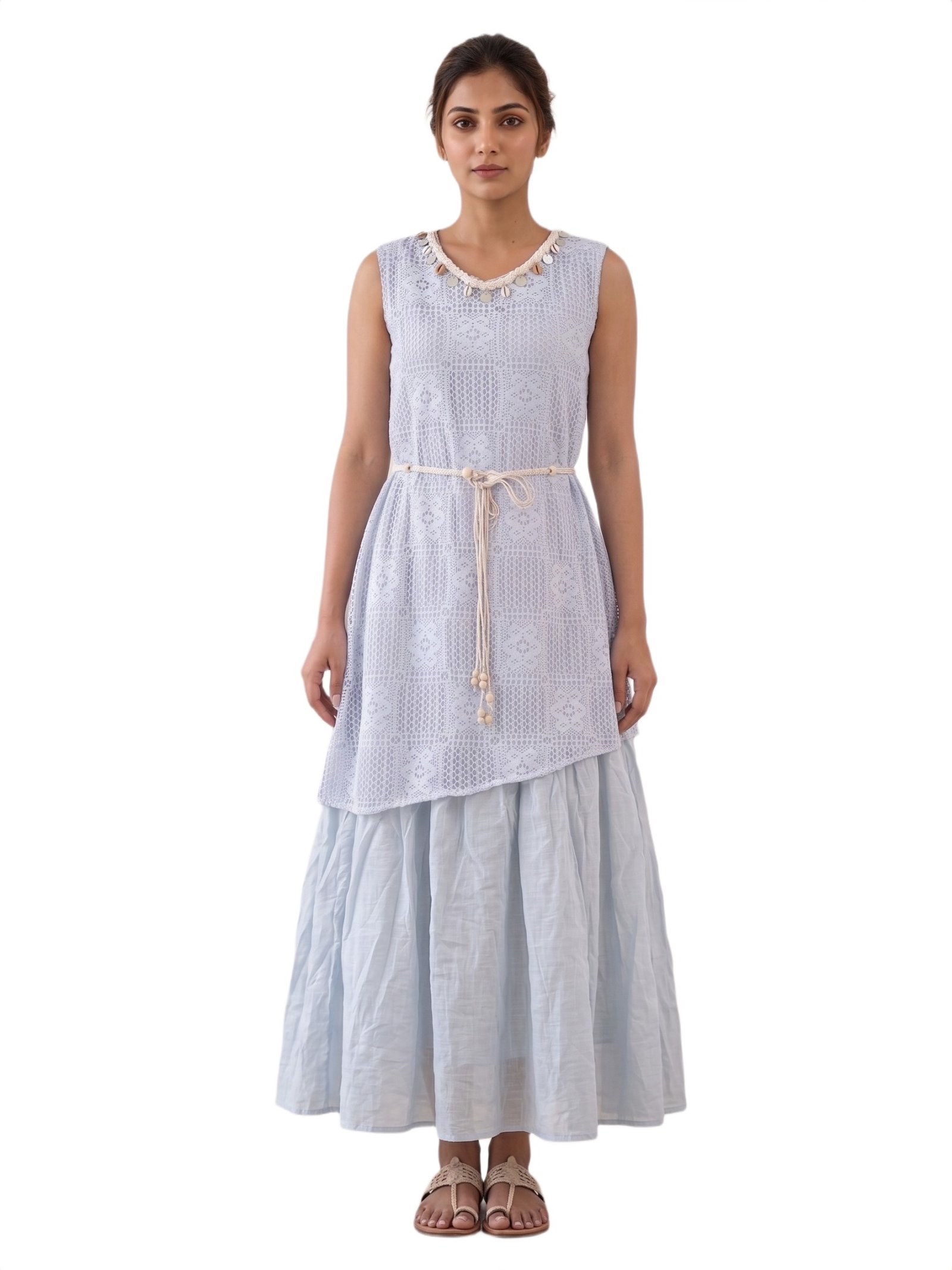 Skyloom Crochet Maxi Dress Boho Chic Fashion - Image 4