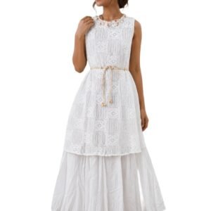 Pearl Meadow Crochet Maxi Dress - Boho Chic Style