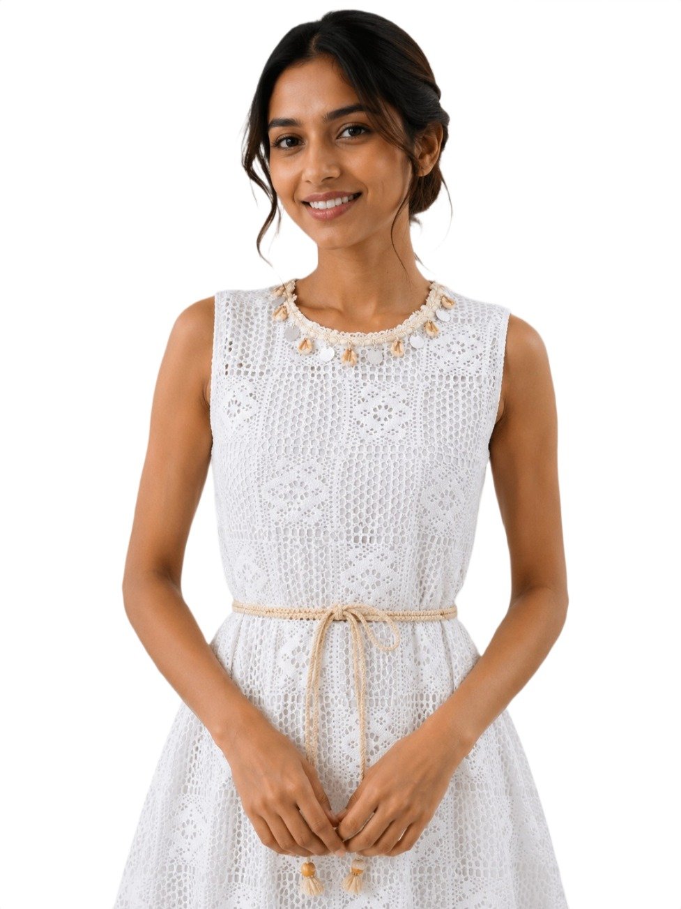 Pearl Meadow Crochet Maxi Dress - Boho Chic Style - Image 3