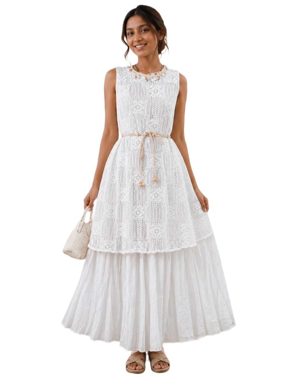 Pearl Meadow Crochet Maxi Dress - Boho Chic Style - Image 4