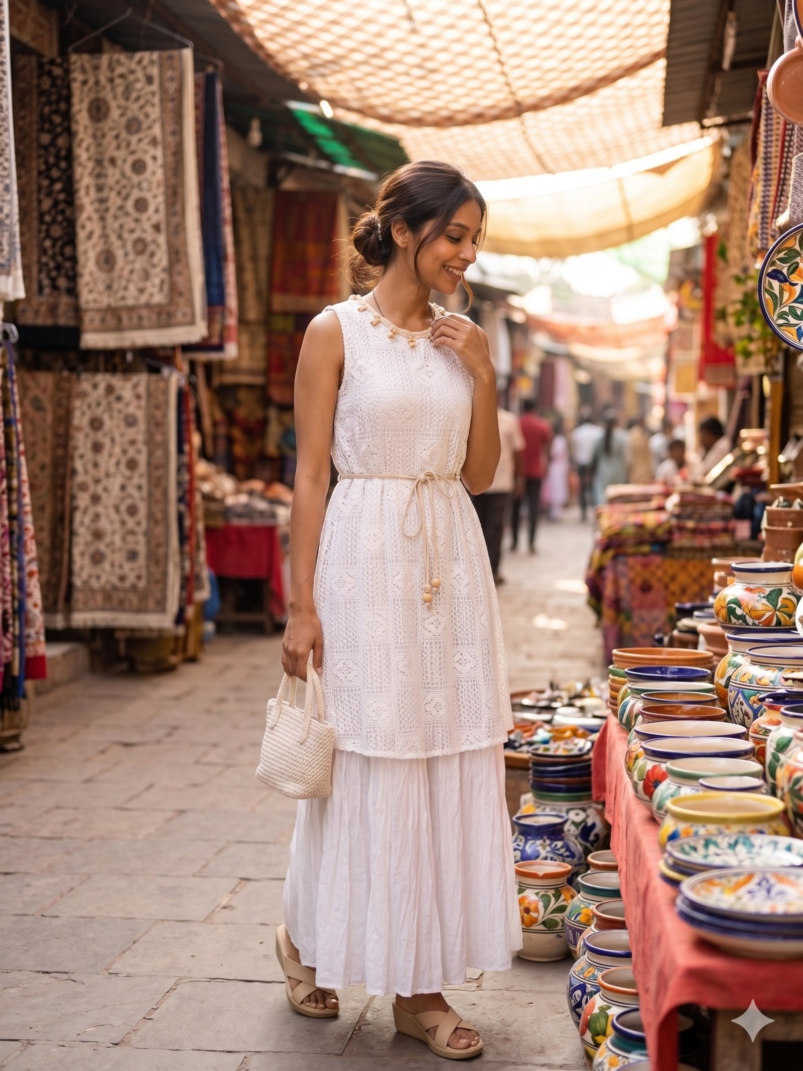 Pearl Meadow Crochet Maxi Dress - Boho Chic Style - Image 5