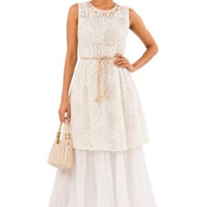 Ivory Meadow Crochet Maxi Dress - Boho Chic Dress