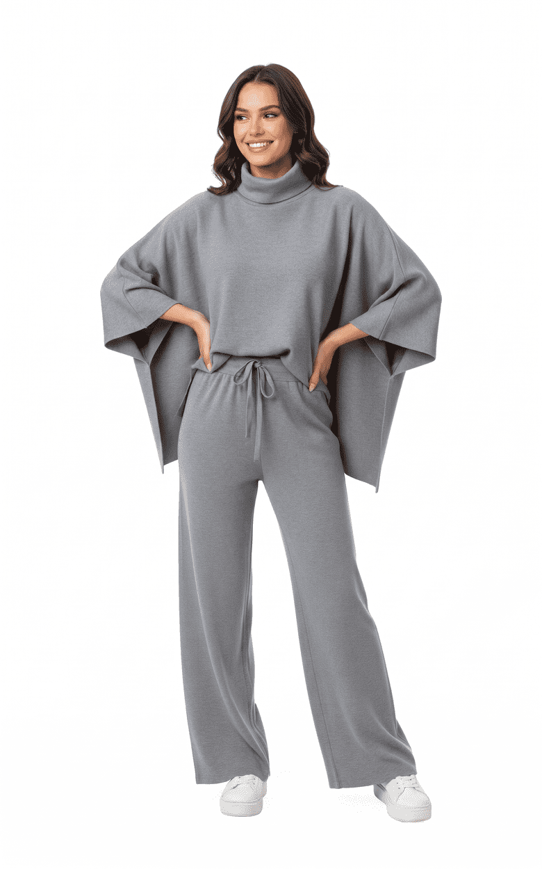 Two-Piece Woolen Dress Set - Image 2