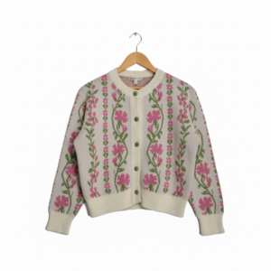 Floral Trend Knit Cardigan Sweater